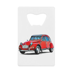 Citroen 2CV Cartoon Kredietkaart Flessenopener