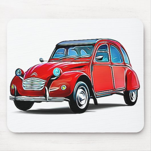 Citroen 2CV Cartoon Muismat (Voorkant)
