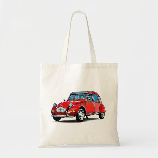 Citroen 2CV Cartoon Tote Bag (Voorkant)