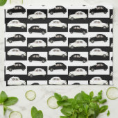 Citroen 2CV zwart wit Theedoek (Gevouwen)