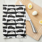 Citroen 2CV zwart wit Theedoek (Quarter Fold)