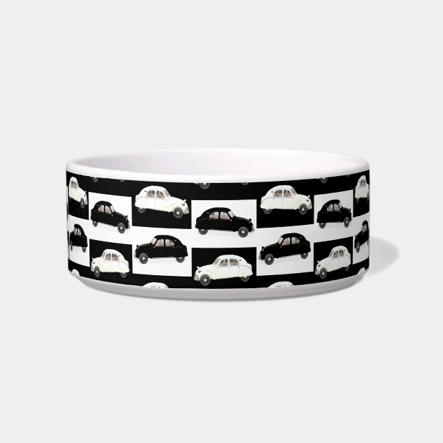 Citroen 2CV zwart wit Voerbakje (Links)