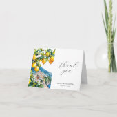 Citroen Amalfi-kust Bruiloftsborrel Bedankkaart (Voorkant)