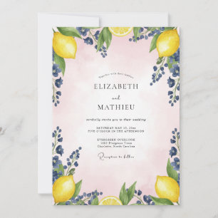 Citroen Azure Blush Eucalyptus Bruiloft Kaart