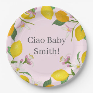 Citroen Baby shower, Ciao Baby, Italiaans thema Papieren Bordje