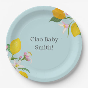 Citroen Baby shower, Ciao Baby, Italiaans thema Papieren Bordje