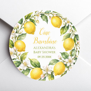 Citroen Baby Shower Ciao Bambino Italiaans Thema Ronde Sticker