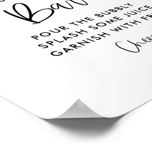 Citroen Baby Shower Momosa Bar Bord Poster (Hoek)