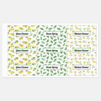 Citroen & bladeren Essentiële Olie Spray Flessenet Labels