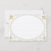 Citroen Bloemen Vrijgezellenfeest Recept Kaart (Achterkant)