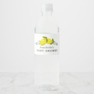 Citroen Bloemige Baby Shower Waterfles Label Etiket