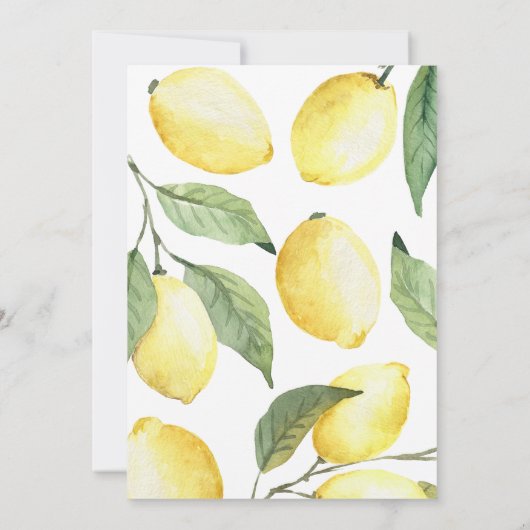 Citroen bruids douche uitnodiging | Citrus (Achterkant)