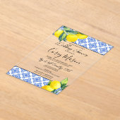 Citroen bruiloft douche acryl uitnodigingen (Laagn)