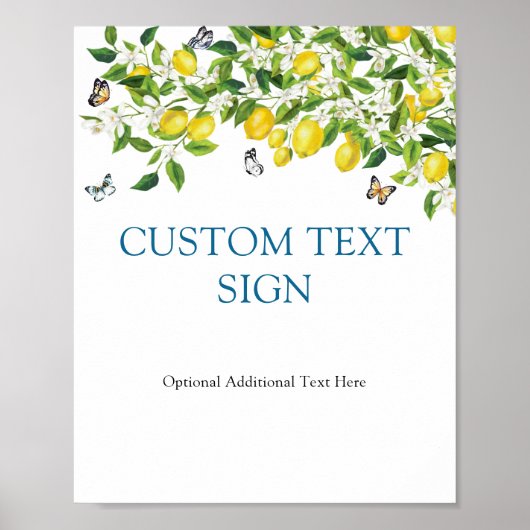 Citroen Bruiloft Feest Custom Tekst Bord Poster (Voorkant)