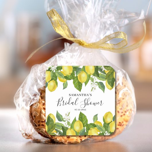 Citroen Bruiloftsfeest Vierkante Sticker