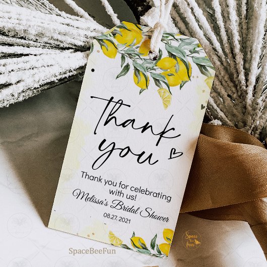 Citroen bruiloftsshower cadeautags cadeaulabel