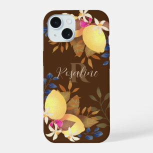 Citroen Chic Monogram Bruin iPhone 15 Hoesje