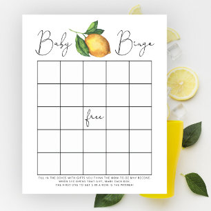 Citroen citrus baby shower Bingo spel