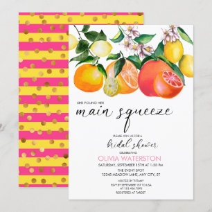 Citroen Citrus Bridal Shower-uitnodigingen Kaart