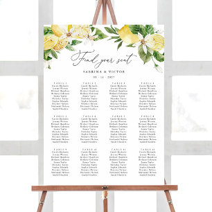 Citroen Citrus Floral 12 Tafel Bruiloft Zitkaarten Poster