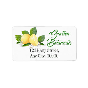 Citroen Citrus Fruit Botanische Bloemen Tuin Etiket