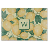 Citroen Citrus groen monogram Snijplank (Voorkant)