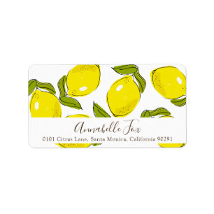 Citroen Citrus patroon wit retour adres label