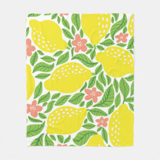 Citroen Citrus Zomer  Patroon Fleece Deken