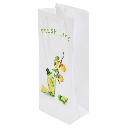 Citroen Cool Drink Party Wine Gift Bag - aangepast Wijn Cadeautas (Achterkant Gekanteld)