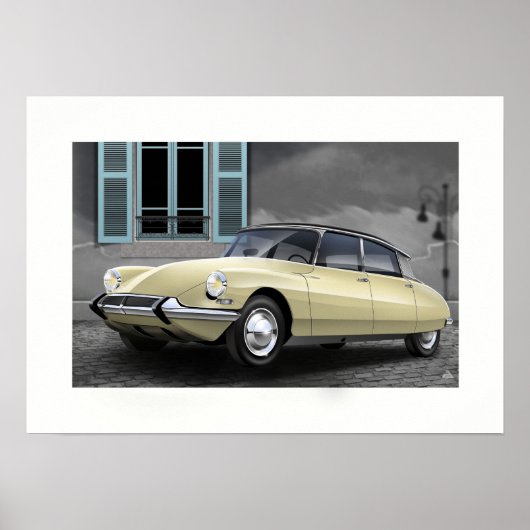 Citroen DS Poster Illustratie (Voorkant)