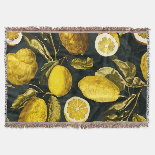 Citroen en blad patroon V Deken (Voorkant)