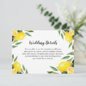 Citroen en bladeren Bruiloft Details Info Bijlage (Staand voorkant)