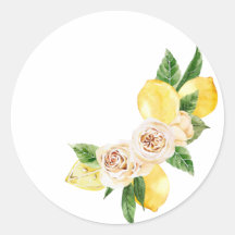 Citroen en bloemen in de waterverf
