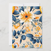 Citroen en Blush Roze Fancy Bloemen Bruiloft Kaart (Achterkant)