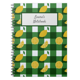 Citroen en groene gingham notitieboek