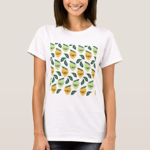 Citroen en Limoen Citrus Cartoon Illustratie T-shirt