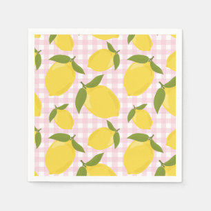Citroen en Roze Gingham Servet