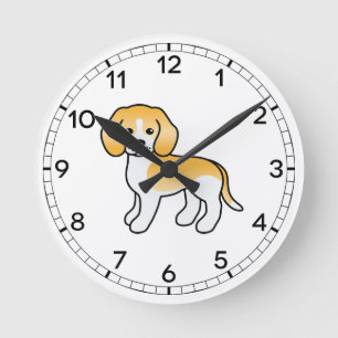 Citroen En Witte Beagle Mopshond Cute Tekening Ronde Klok