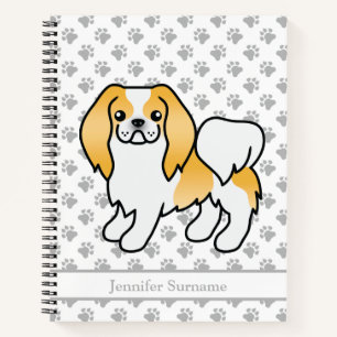 Citroen En Witte Japanse Chin Cartoon Hond & Tekst Notitieboek