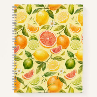 Citroen Fruit Aquarel Patroon Notitieboek