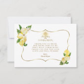 Citroen Fruit Bloemen Gouden Kruis Jongen Heilige Bedankkaart (Voorkant)