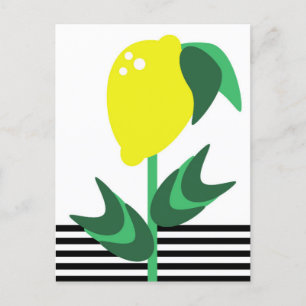 Citroen Fruit Tuin Plant Strepen Briefkaart