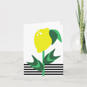 Citroen Fruit Tuin Plant Strepen Notitiekaartje