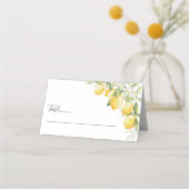 Citroen Groene Citrus Wedding Gevouwen Plaats Kaar (Voorkant)