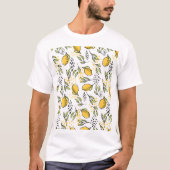 Citroen, groene takken: abstract patroon. t-shirt (Voorkant)