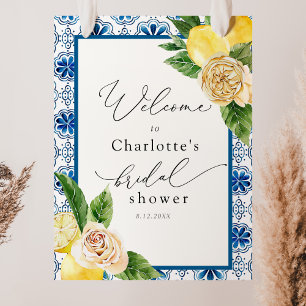 Citroen Hoofd Pers Mozaïek Bruiloft Feest Welkom Poster