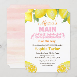 Citroen Hoofd Squeeze Baby Shower Uitnodiging