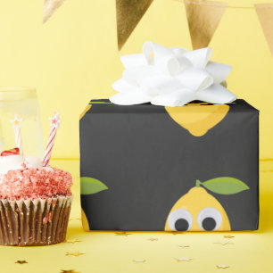 Citroen Karakter, zoet fruit met googly ogen Cadeaupapier