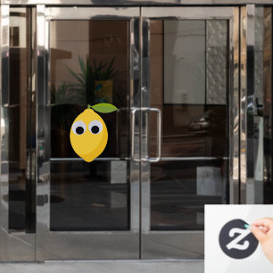 Citroen Karakter, zoet fruit met googly ogen Raamsticker