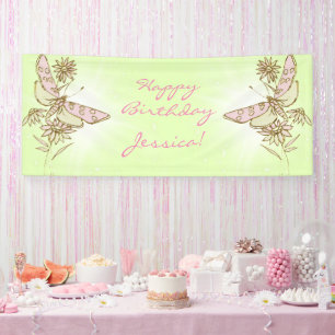 Citroen Lime Roze Vlinder Spandoek